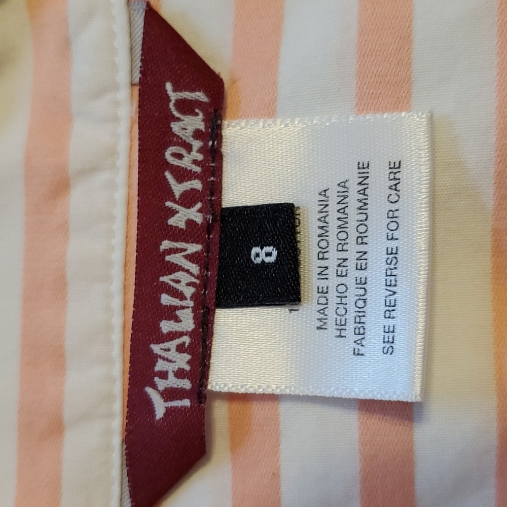 Thalian Xtract Button Down Orange Striped Shirt - image 3